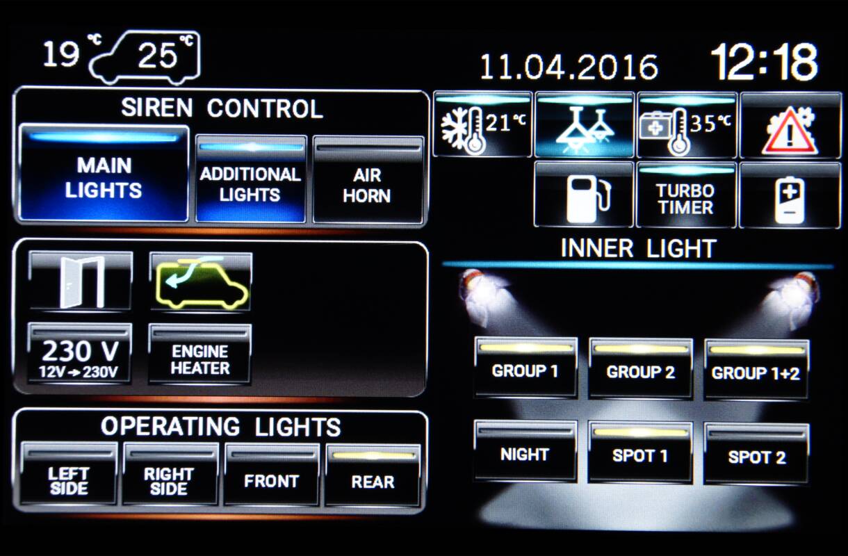 Can bus LCD screen inner light